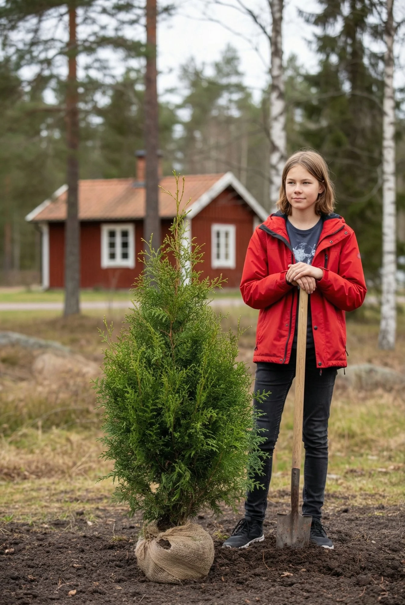 Tuja Brabant hekk Genius Pakke med rotball 80-120cm - Gir umiddelbar innsyn