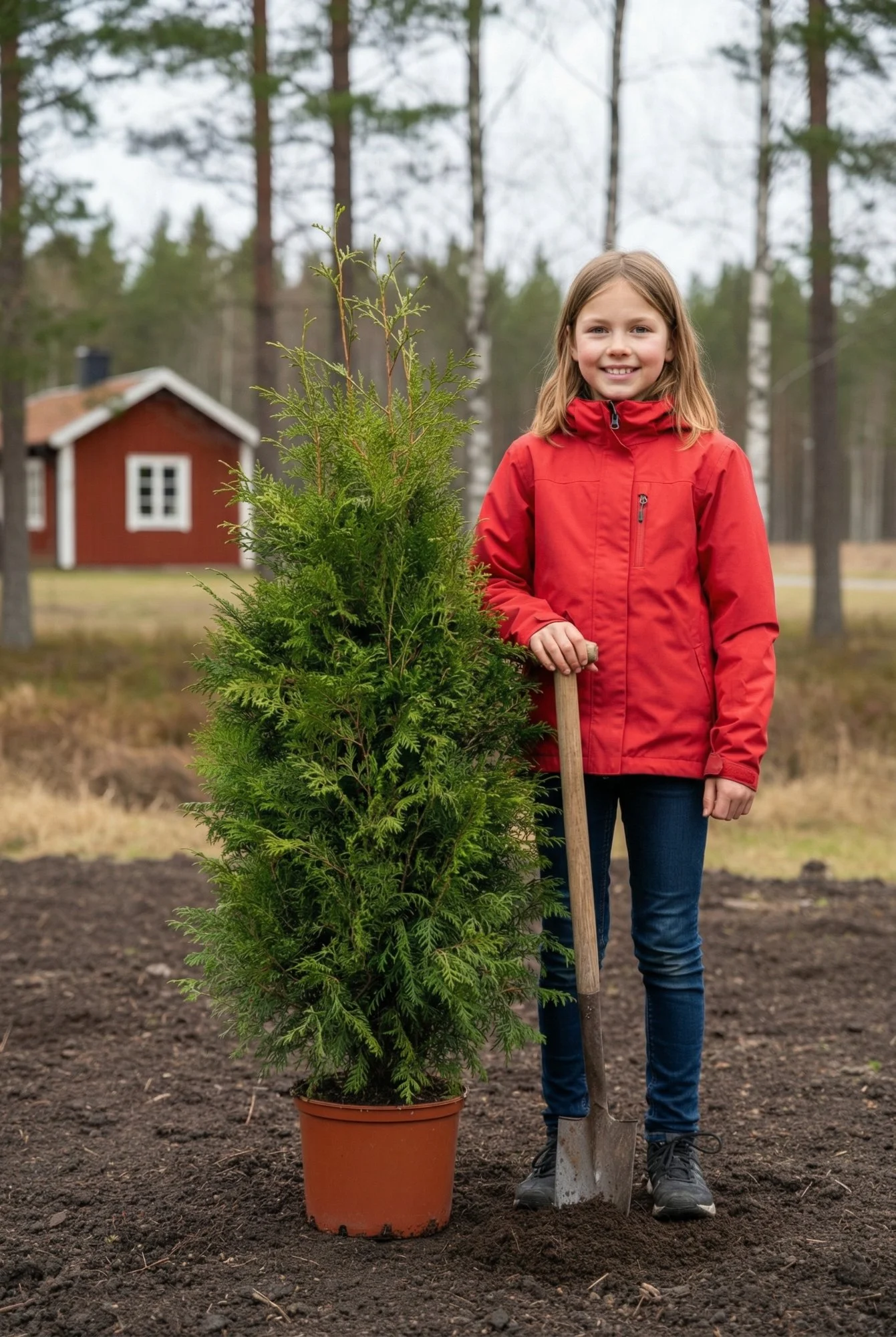 Tuja Brabant hekk Genius Pakke i potte 80-120cm - Gir umiddelbar innsyn