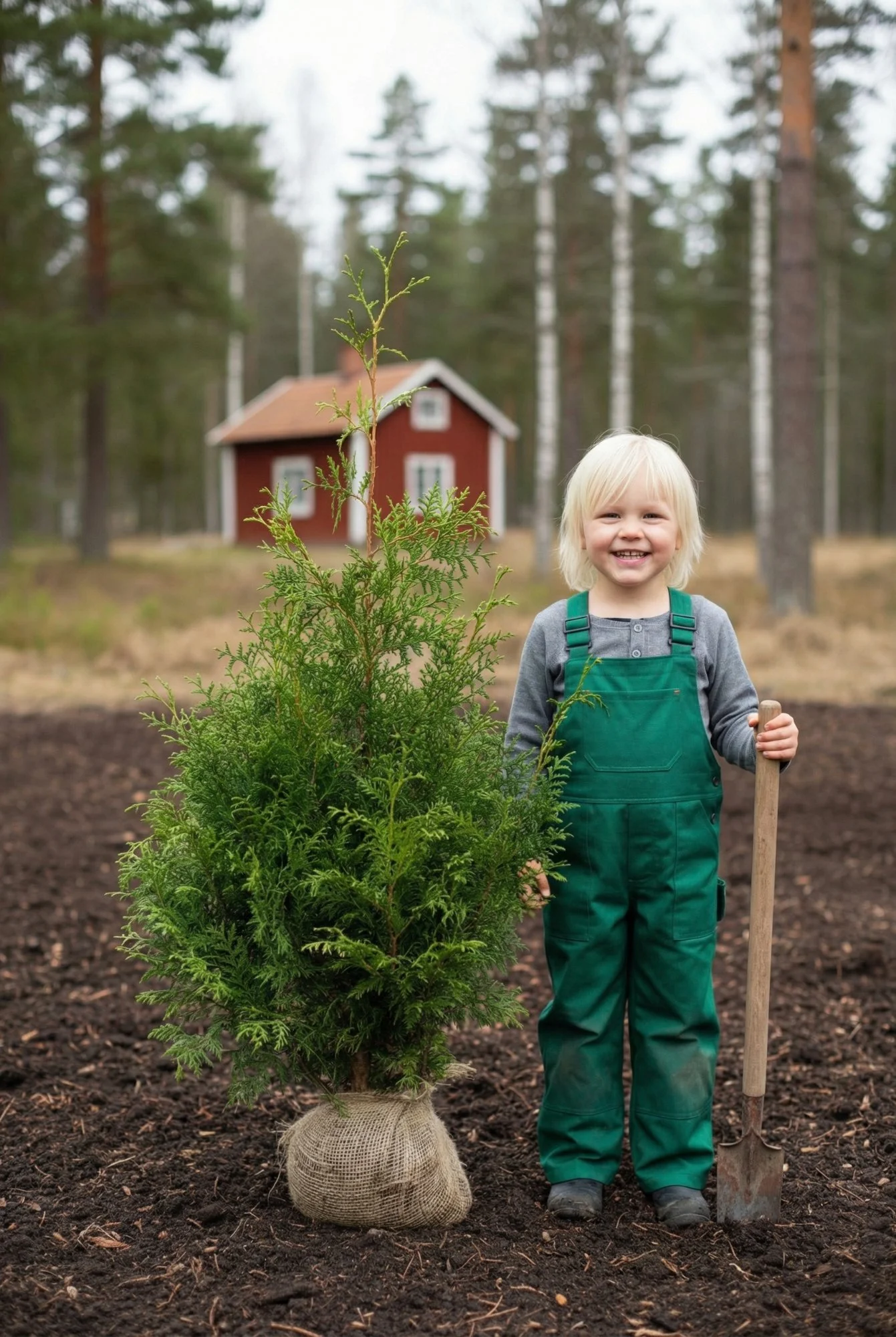 Tuja Brabant hekk Genius Pakke med rotball 40-80cm - Gir umiddelbar innsyn