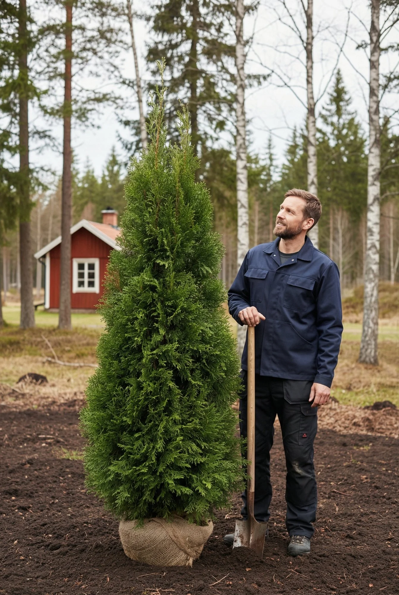 Tuja Smaragd hekk Genius Pakke med rotball 160-200cm - Gir umiddelbar innsyn