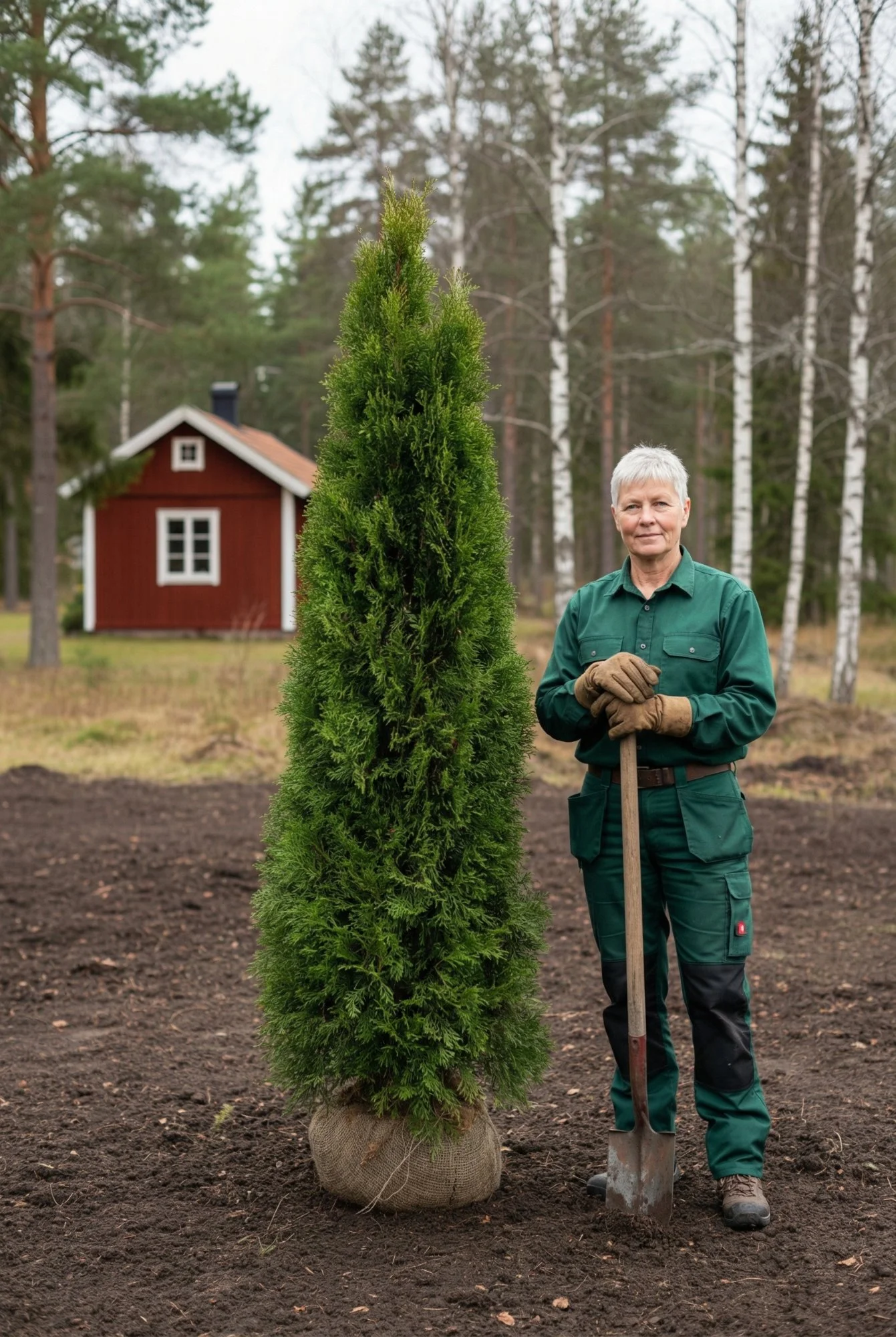 Tuja Smaragd hekk Genius Pakke med rotball 200-240cm - Gir umiddelbar innsyn