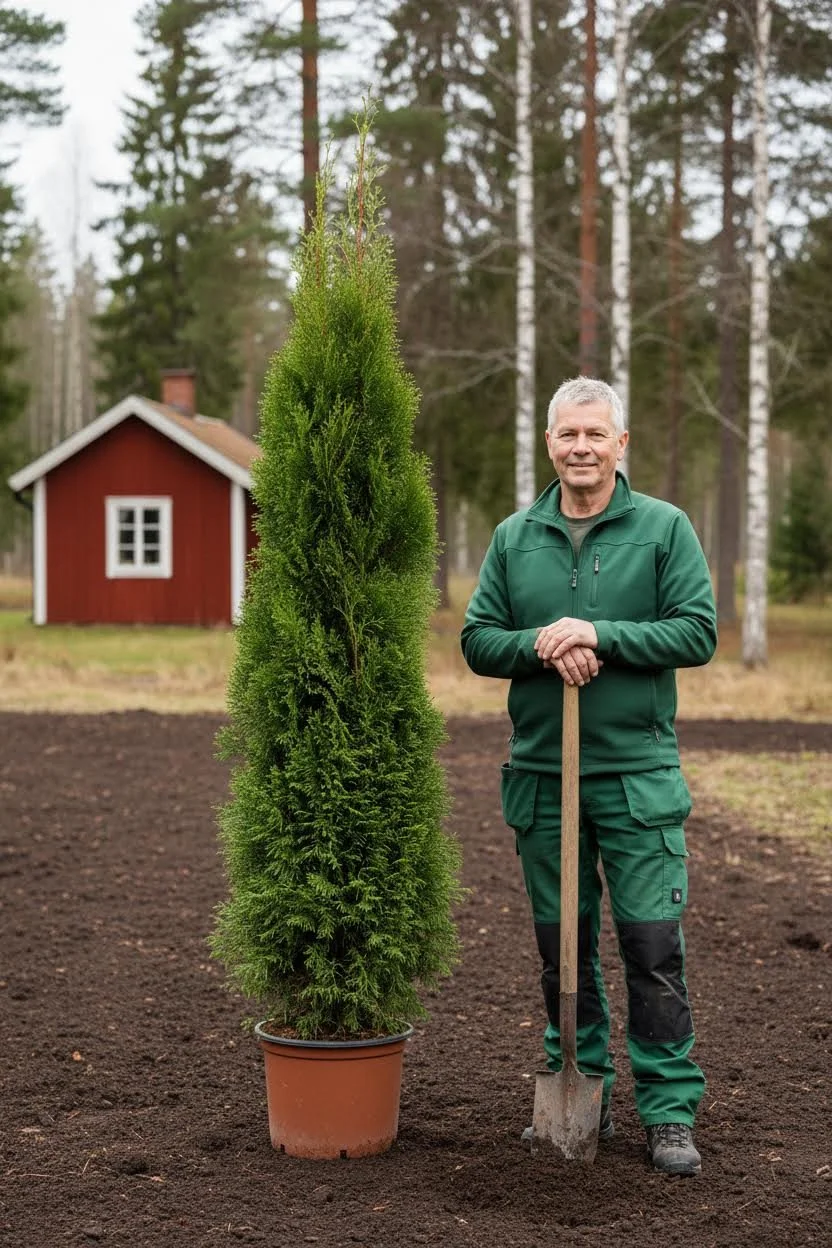 Tuja Smaragd hekk Genius Pakke i potte 200-240cm - Gir umiddelbar innsyn