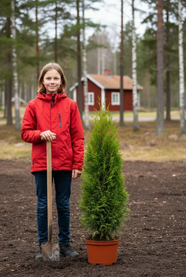 Kjempetuja hekk Genius Pakke i potte 100-140cm - Gir umiddelbar innsyn