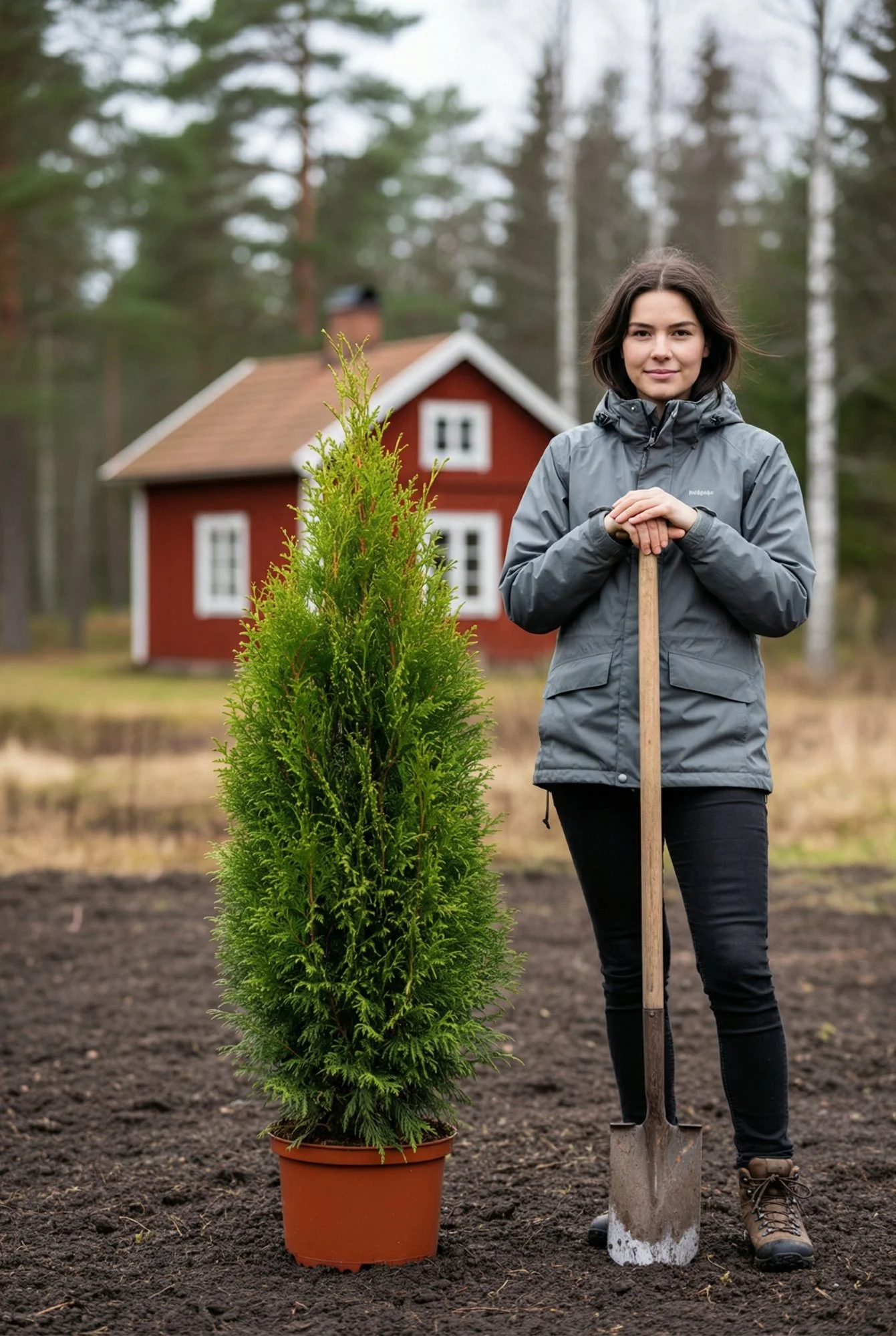 Kjempetuja hekk Genius Pakke i potte 140-180cm - Gir umiddelbar innsyn