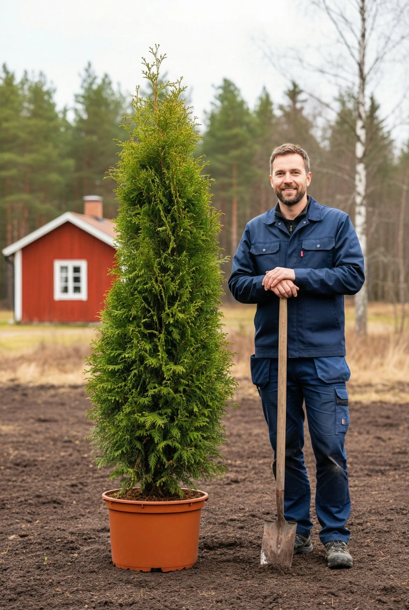 Kjempetuja hekk Genius Pakke i potte 180-220cm - Gir umiddelbar innsyn