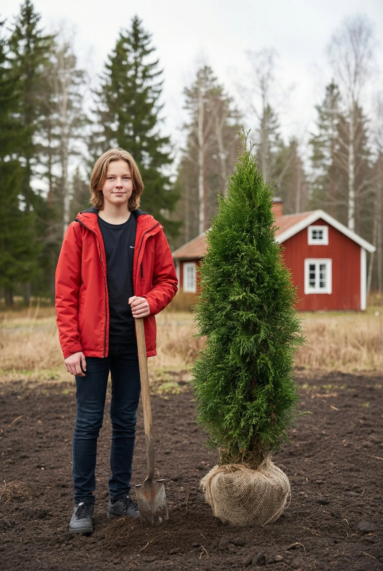 Tuja Smaragd hekk Genius Pakke med rotball 100-140cm - Gir umiddelbar innsyn